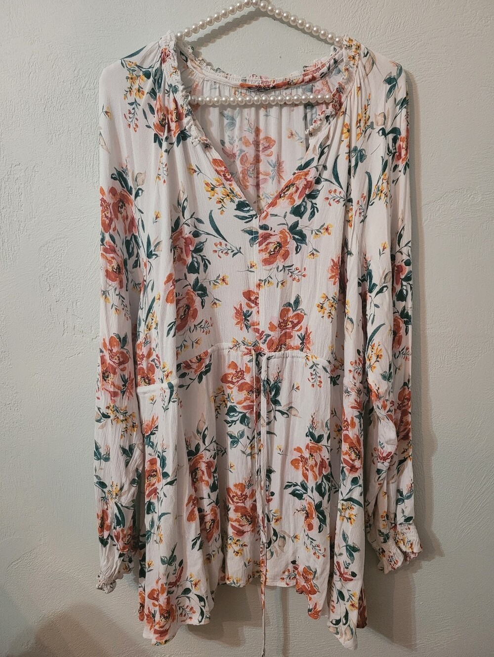 Flowy Long Sleeve Boho Top Size XL